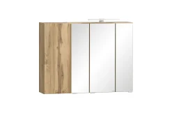 Held Badezimmerset Varese | Waschtisch und Spiegelschrank mit Beleuchtung | Wotan Eiche es Design