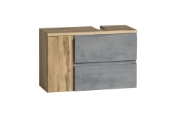 Held Badezimmerset Varese | Waschtisch und Spiegelschrank mit Beleuchtung | Wotan Eiche Beton Design
