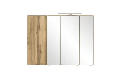Held Badezimmerset Varese | Waschtisch und Spiegelschrank mit Beleuchtung | Wotan Eiche Beton Design