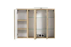 Held Badezimmerset Varese | Waschtisch und Spiegelschrank mit Beleuchtung | Wotan Eiche Beton Design