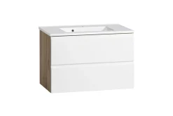 Held Badezimmerset Varese | Waschtisch und Spiegelschrank mit Beleuchtung | Wotan Eiche es Design