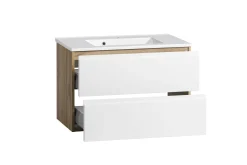 Held Badezimmerset Varese | Waschtisch und Spiegelschrank mit Beleuchtung | Wotan Eiche es Design