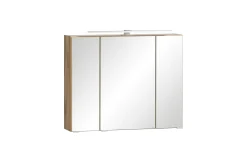 Held Badezimmerset Varese | Waschtisch und Spiegelschrank mit Beleuchtung | Wotan Eiche es Design