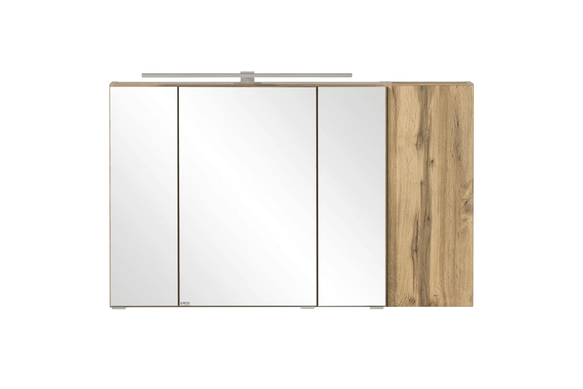 Held Badezimmerset Varese | Waschtisch und Spiegelschrank mit Beleuchtung | Wotan Eiche Beton Design