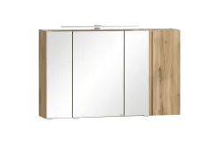 Held Badezimmerset Varese | Waschtisch und Spiegelschrank mit Beleuchtung | Wotan Eiche Beton Design