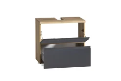 Held Badezimmerset Varese | Waschtisch und Spiegelschrank mit Beleuchtung | Wotan Eiche es Design