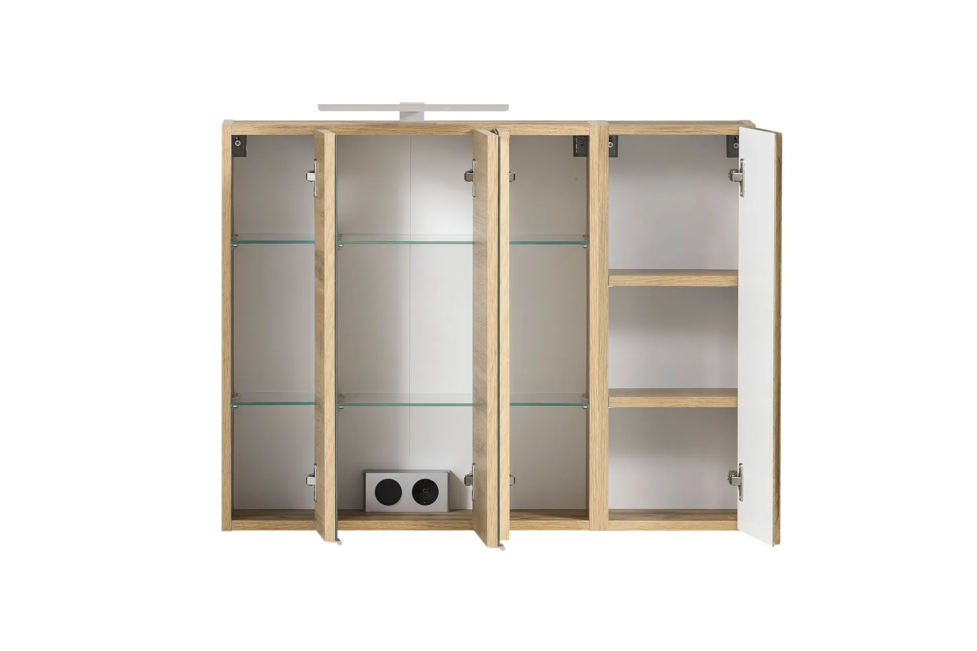 Held Badezimmerset Varese | Waschtisch und Spiegelschrank mit Beleuchtung | Wotan Eiche Beton Design