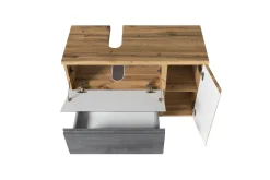 Held Badezimmerset Varese | Waschtisch und Spiegelschrank mit Beleuchtung | Wotan Eiche Beton Design