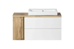 Held Badezimmerset Varese | Waschtisch und Spiegelschrank mit Beleuchtung | Wotan Eiche es Design