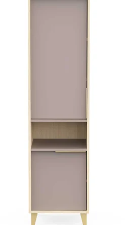Badezimmer-Säulenschrank Azul - 40x40x153cm - 2 Türen - beige