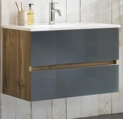 Held Badkombination Helina 4 5-teilig - Eiche/grau