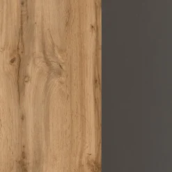 Held Badkombination Kornel 5 3-teilig mit grauem Waschbecken - Graphitgrau/Eiche