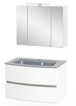 Held Badkombination Kornel 2 2-teilig mit grauem Waschbecken -