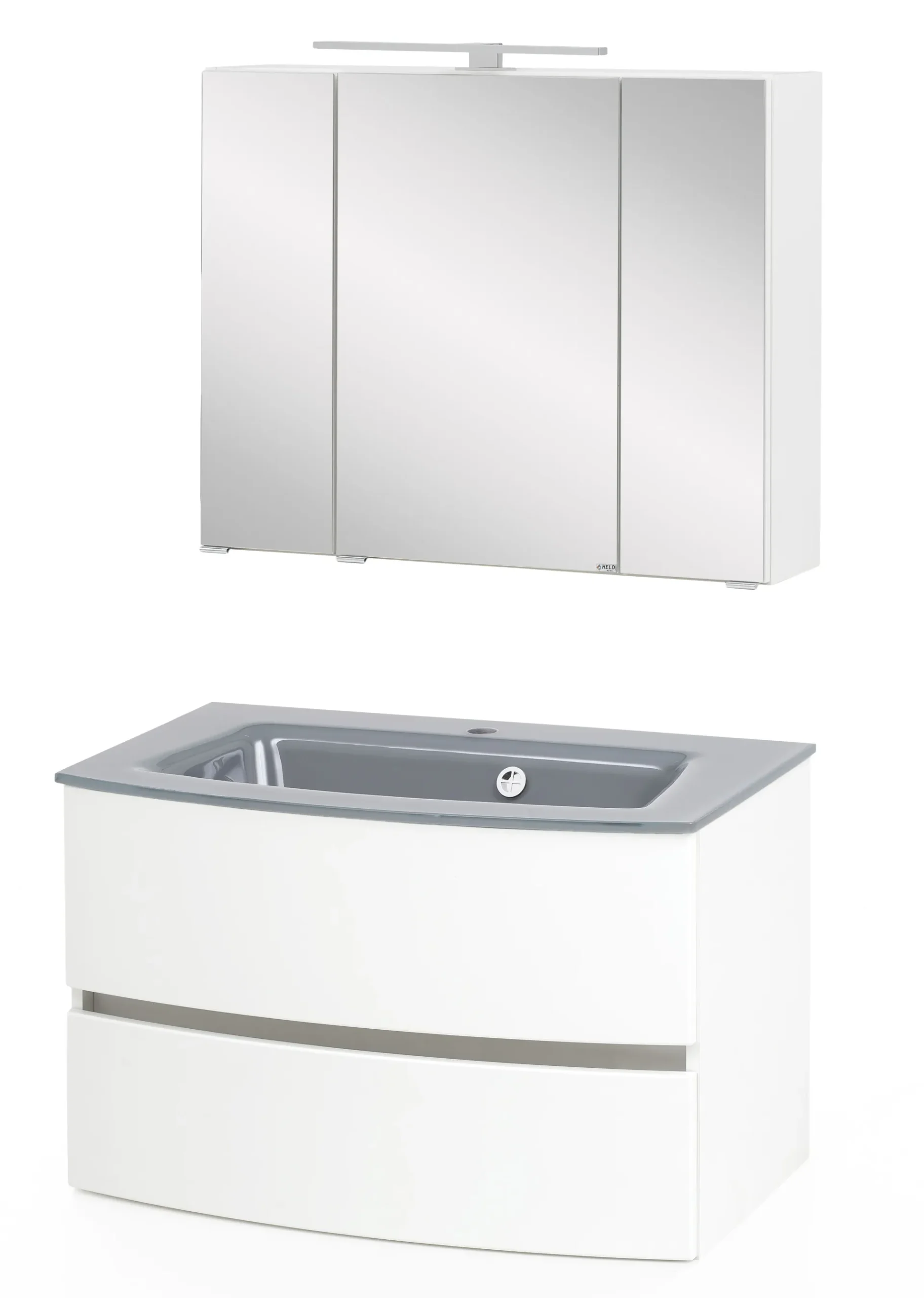 Held Badkombination Kornel 2 2-teilig mit grauem Waschbecken -