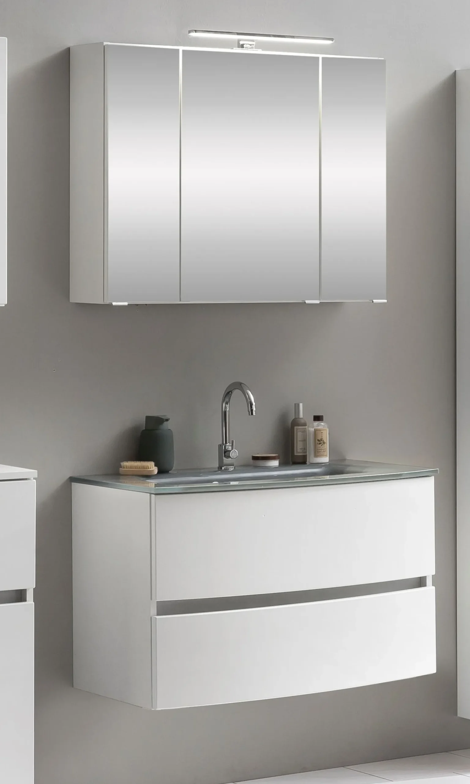 Held Badkombination Kornel 2 2-teilig mit grauem Waschbecken -