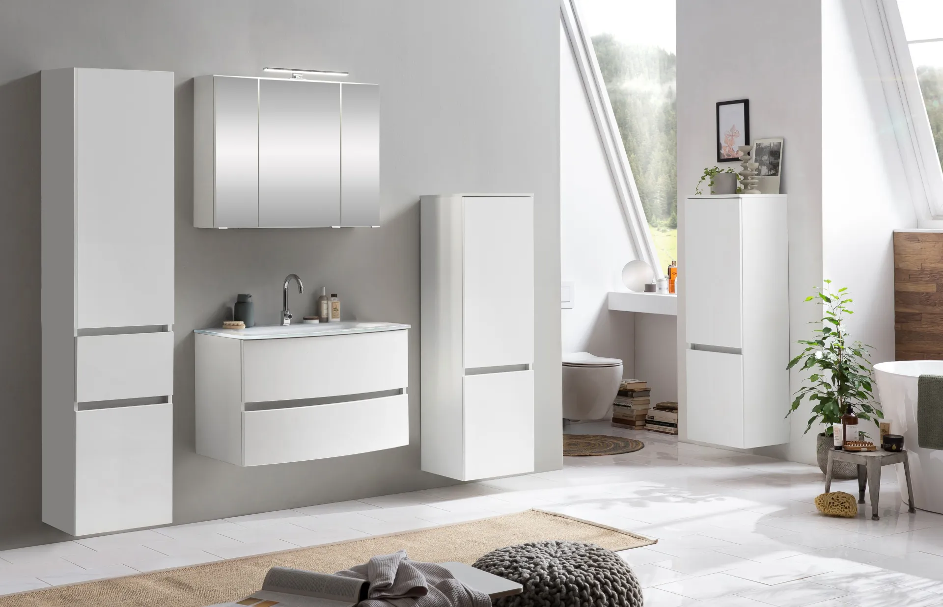 Held Badkombination Kornel 9 4-teilig mit em Waschbecken -