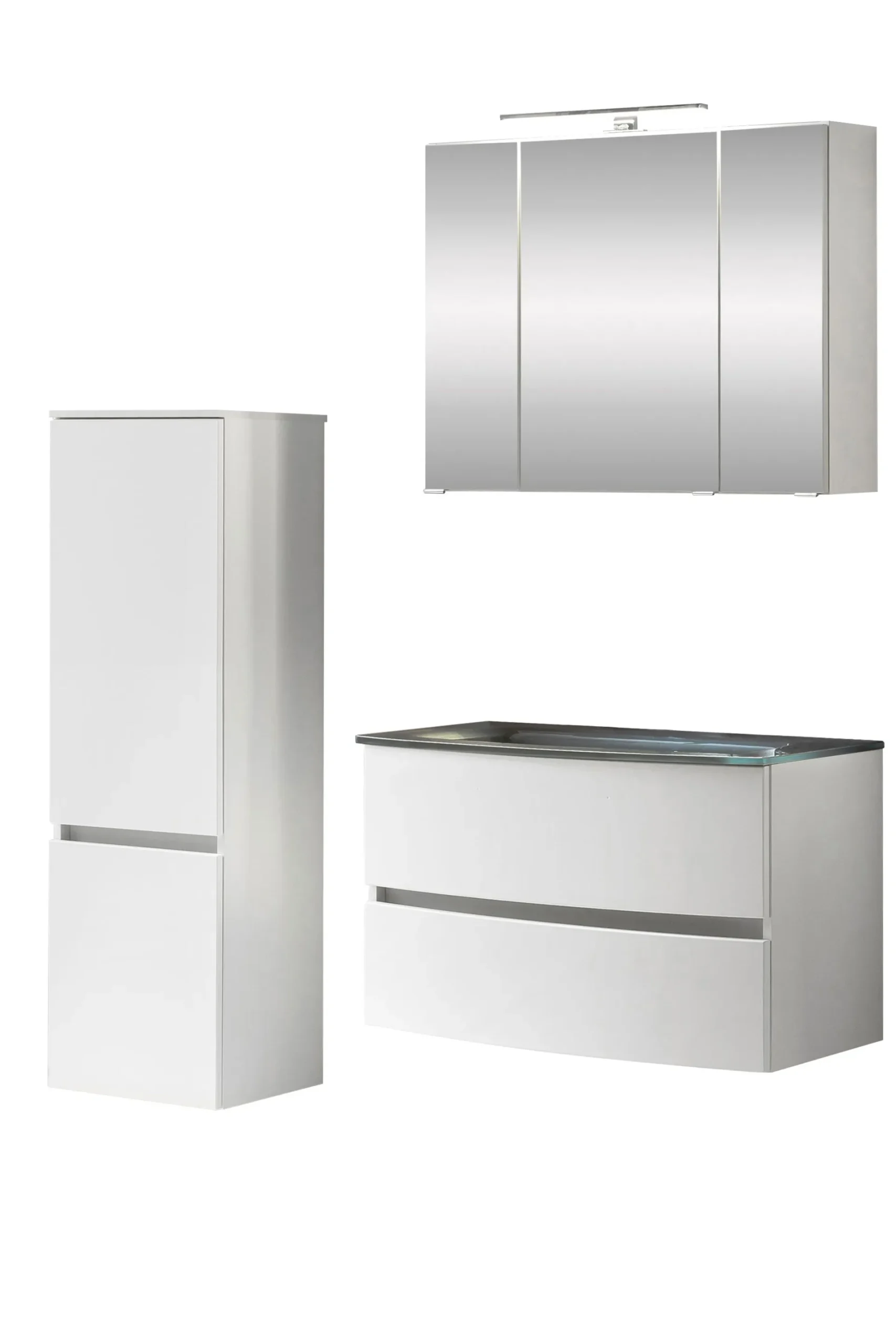 Held Badkombination Kornel 4 3-teilig mit grauem Waschbecken -