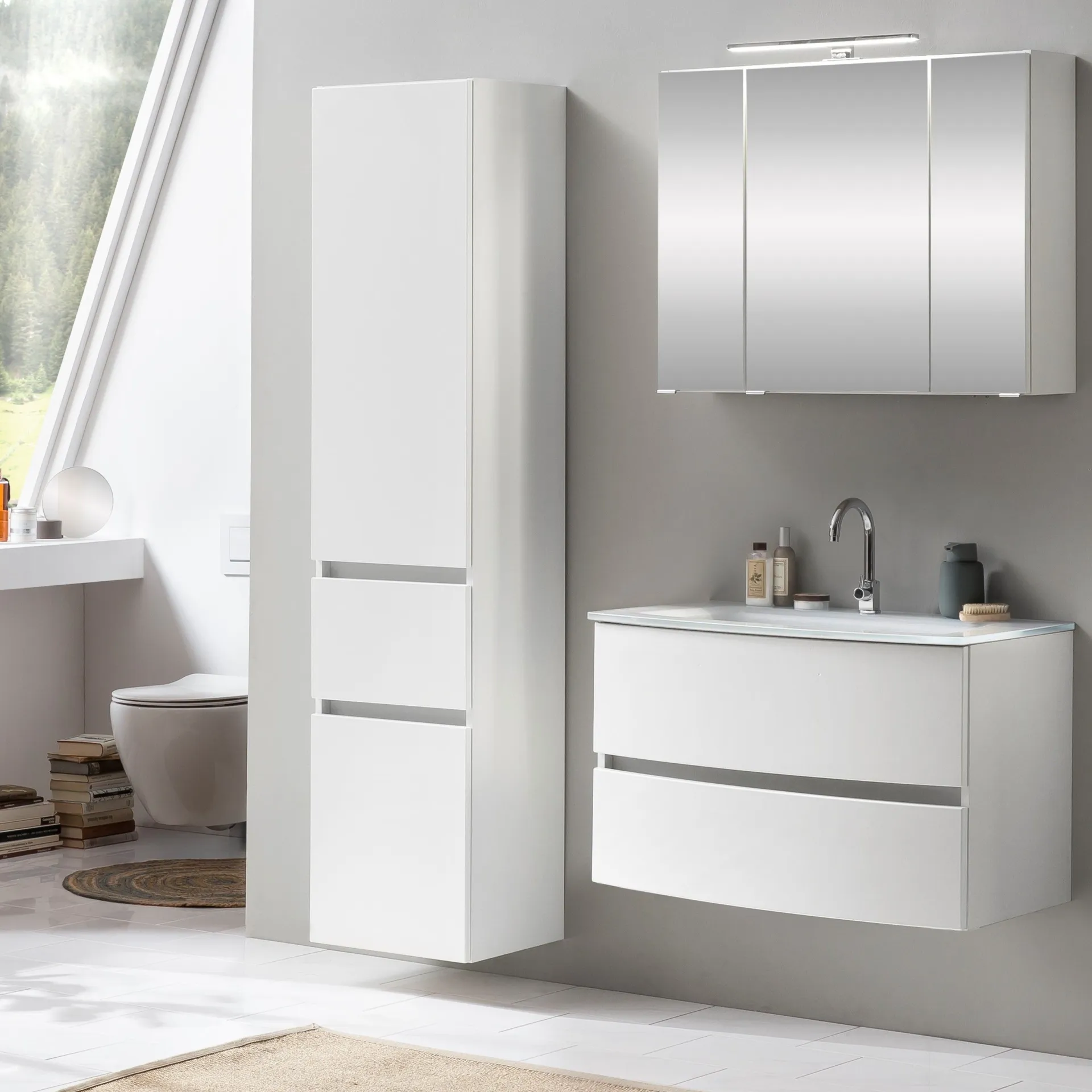 Held Badkombination Kornel 5 3-teilig mit em Waschbecken -