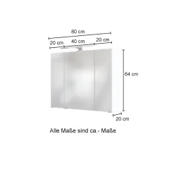 Held Badkombination Kornel 5 3-teilig mit weißem Waschbecken - Graphitgrau/Eiche
