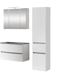 Held Badkombination Kornel 5 3-teilig mit grauem Waschbecken -