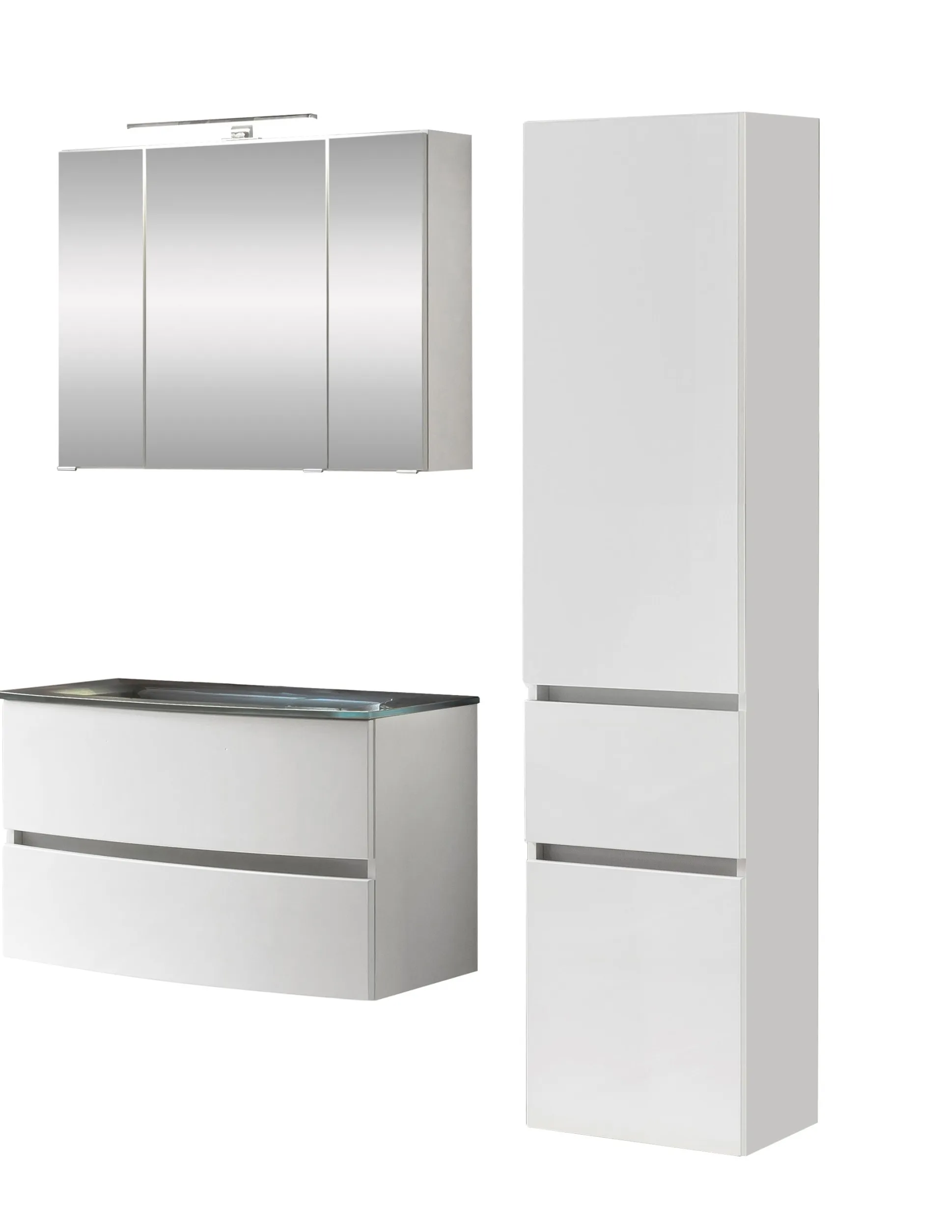 Held Badkombination Kornel 5 3-teilig mit grauem Waschbecken -
