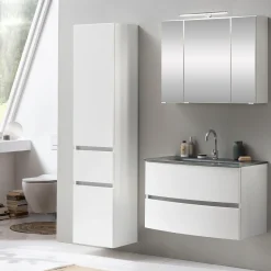 Held Badkombination Kornel 5 3-teilig mit grauem Waschbecken -