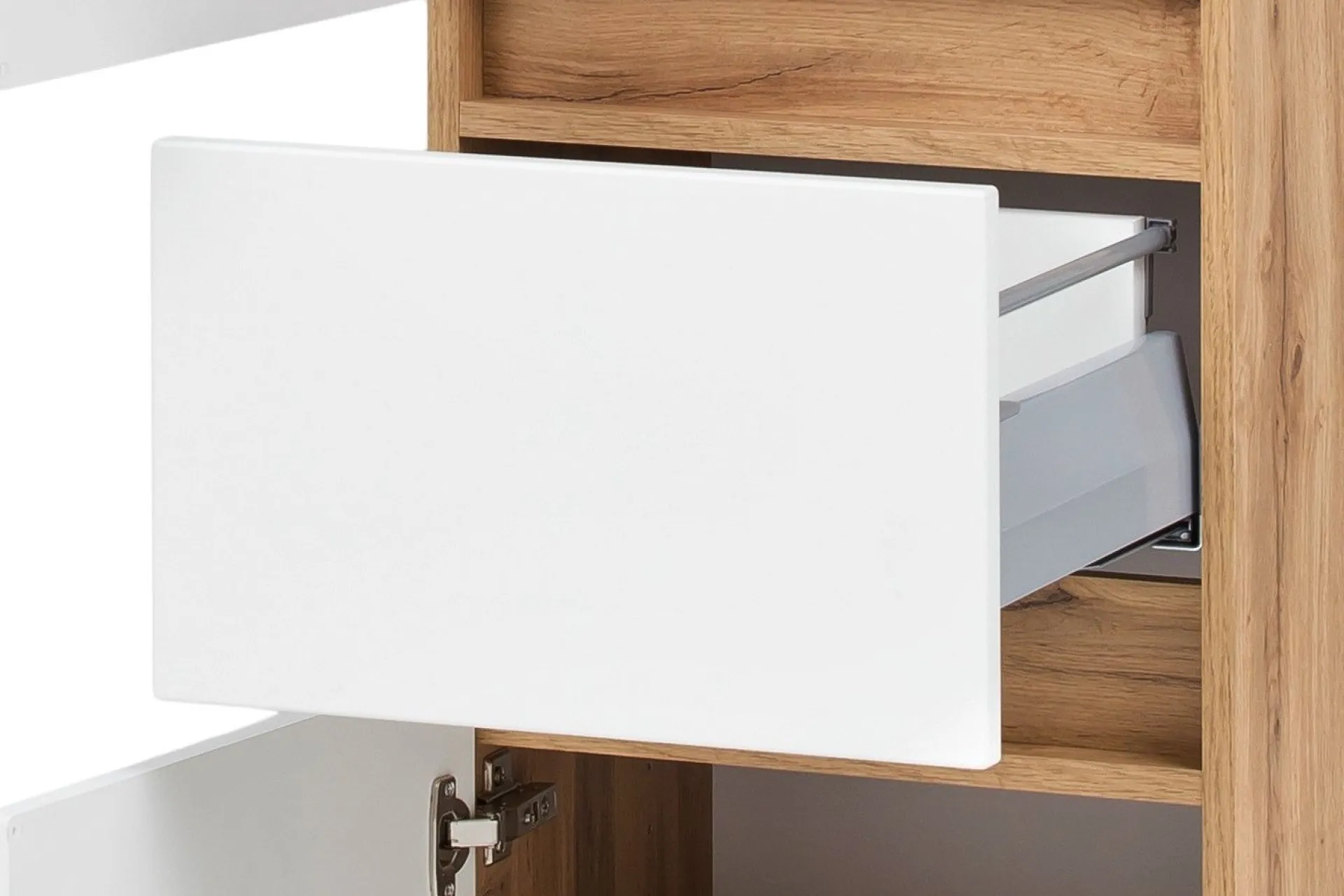 Held Badkombination Kornel 5 3-teilig mit grauem Waschbecken - Eiche/Mattweiß
