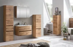 Held Badkombination Kornel 9 4-teilig mit weißem Waschbecken - Eiche