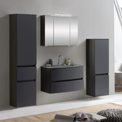 Held Badkombination Kornel 10 4-teilig mit em Waschbecken - graphit