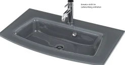 Held Badkombination Kornel 12 5-teilig mit grauem Waschbecken - Eiche/Mattweiß