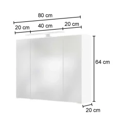 Held Badkombination Lotuk 2 Waschtisch und Spiegelschrank 80cm -