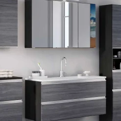 Held Badkombination Lotuk 3 Waschtisch und Spiegelschrank 100cm -