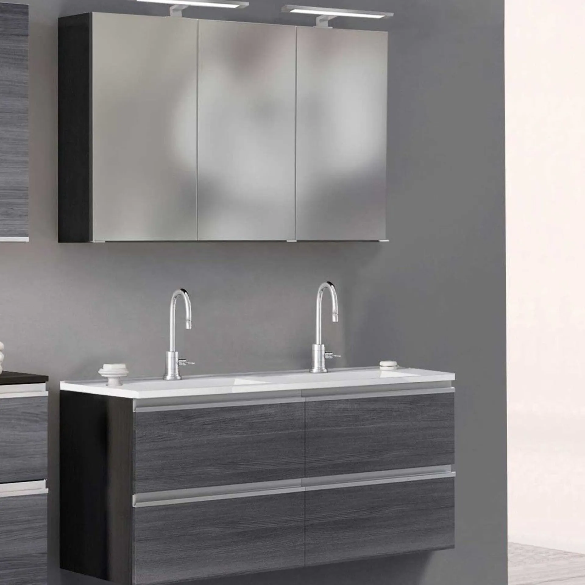 Held Badkombination Lotuk 4 Waschtisch und Spiegelschrank 120cm -
