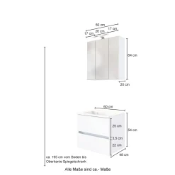 Held Badkombination Luna 2-teilig 60cm - graphit/quecksilber