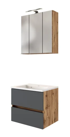 Held Badkombination Luna 2-teilig 60cm - Eiche/grau