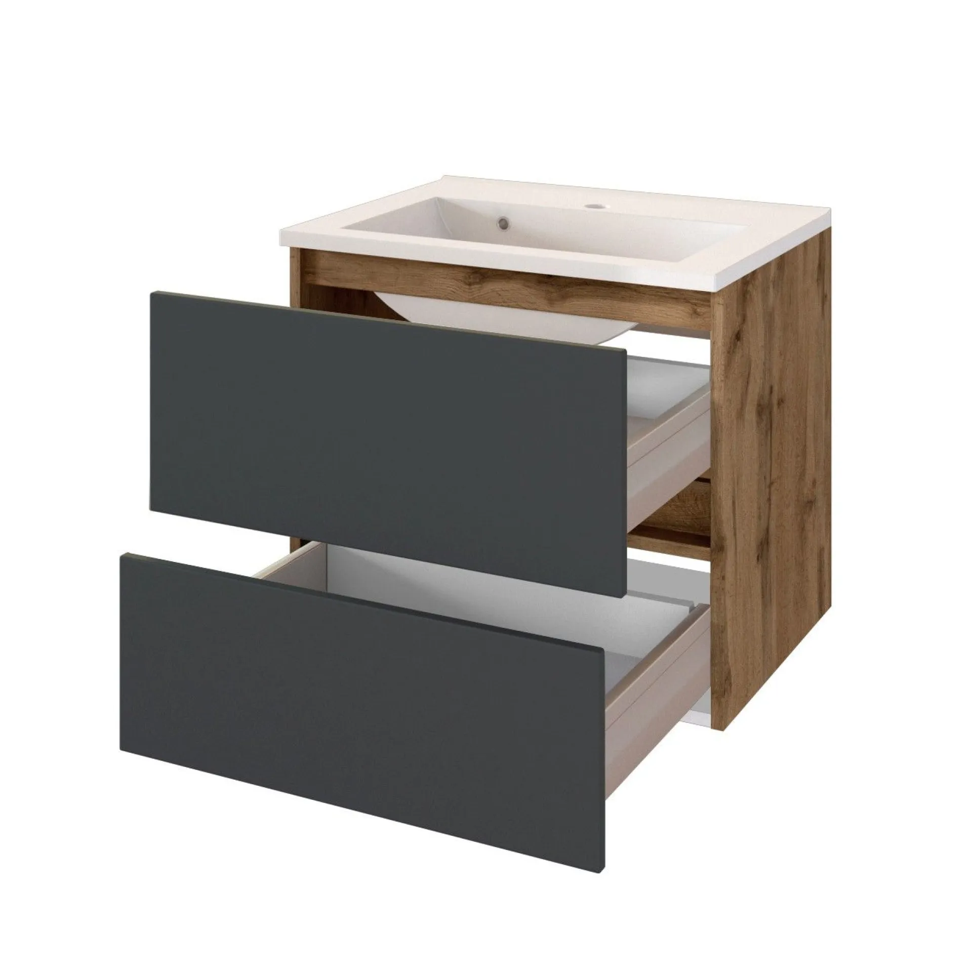 Held Badkombination Luna 2-teilig 60cm - Eiche/grau
