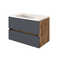 Held Badkombination Luna 2-teilig 80cm - Eiche/grau