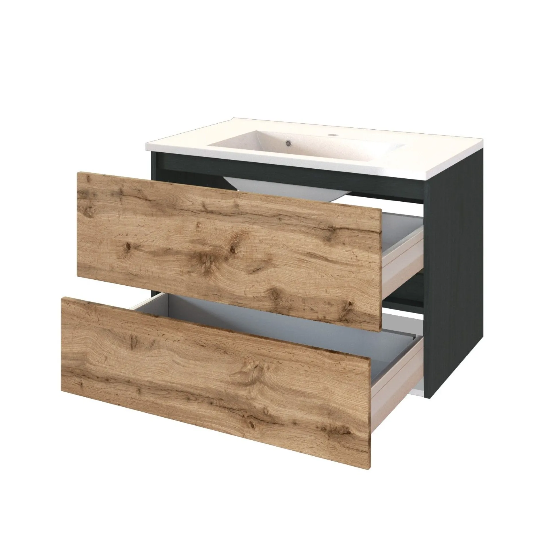 Held Badkombination Luna 2-teilig 80cm - graphit/quecksilber