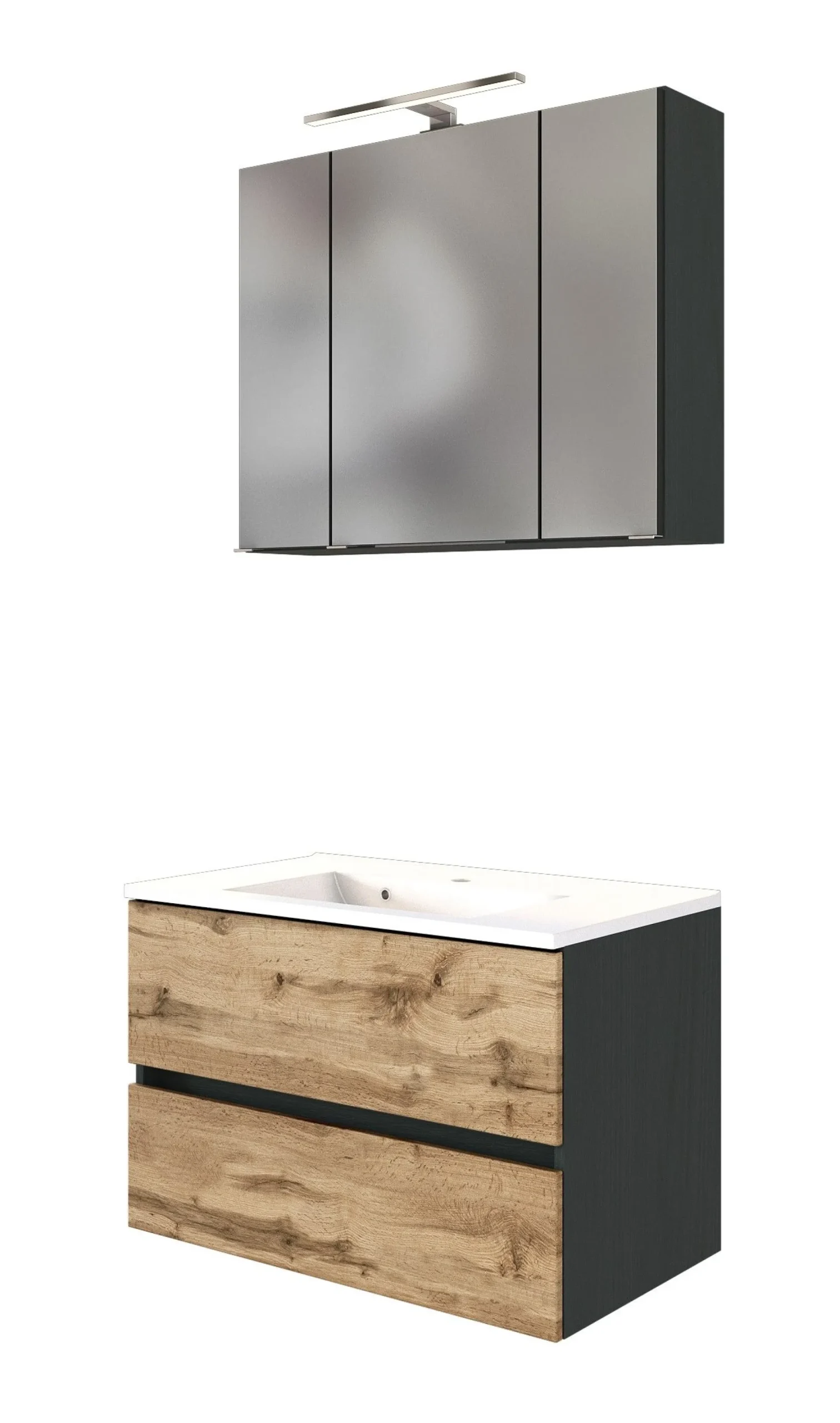 Held Badkombination Luna 2-teilig 80cm - graphit/quecksilber