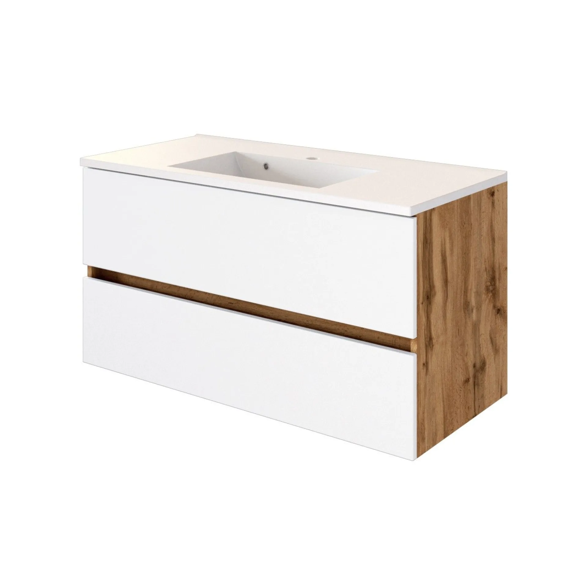 Held Badkombination Luna 2-teilig 100cm - Eiche/Weiß