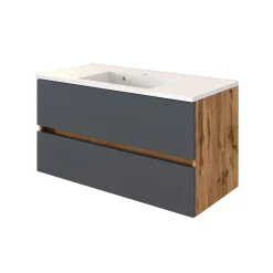Held Badkombination Luna 2-teilig 100cm - Eiche/grau