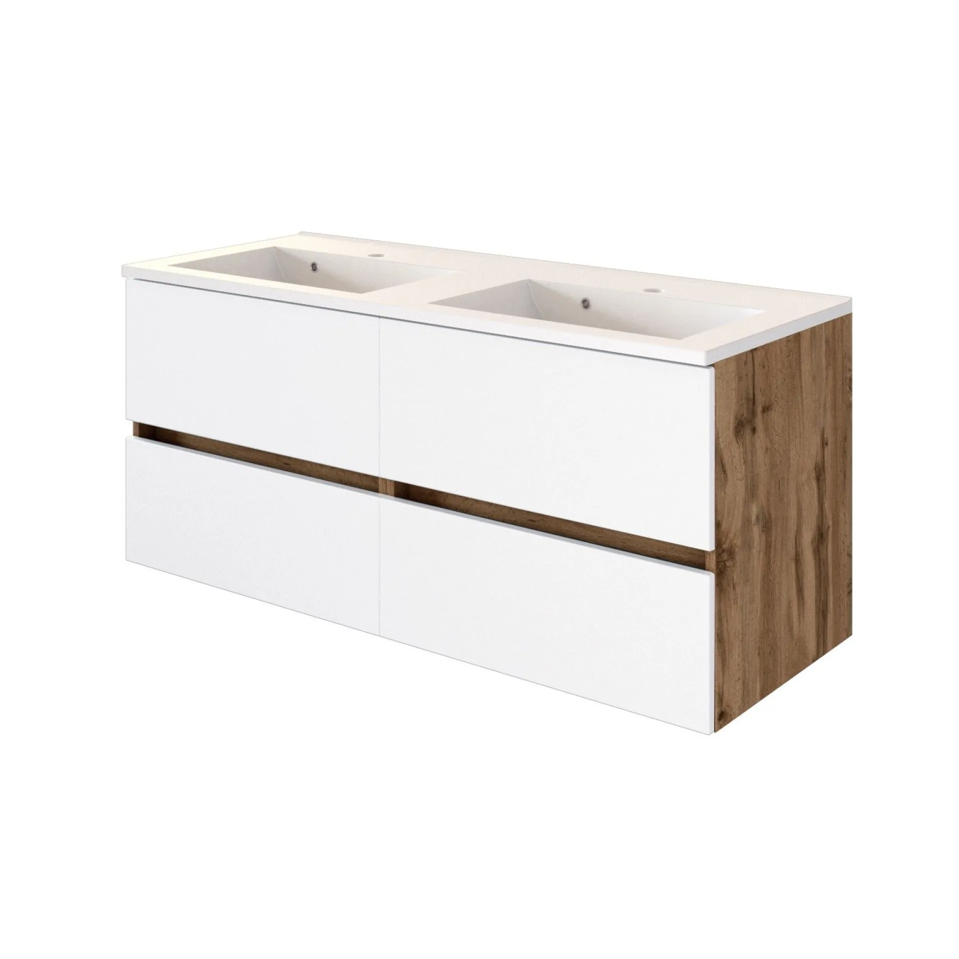 Held Badkombination Luna 2-teilig 120cm - Eiche/Weiß