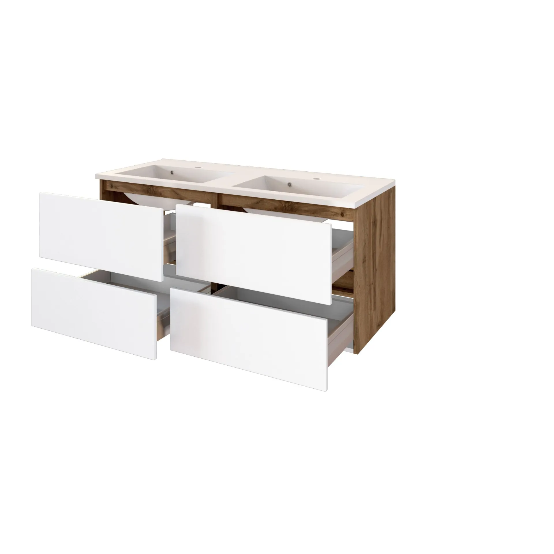 Held Badkombination Luna 2-teilig 120cm - Eiche/Weiß