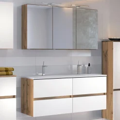 Held Badkombination Luna 2-teilig 120cm - Eiche/Weiß