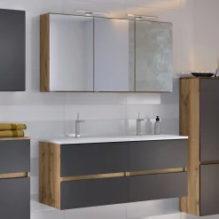 Held Badkombination Luna 2-teilig 120cm - Eiche/grau