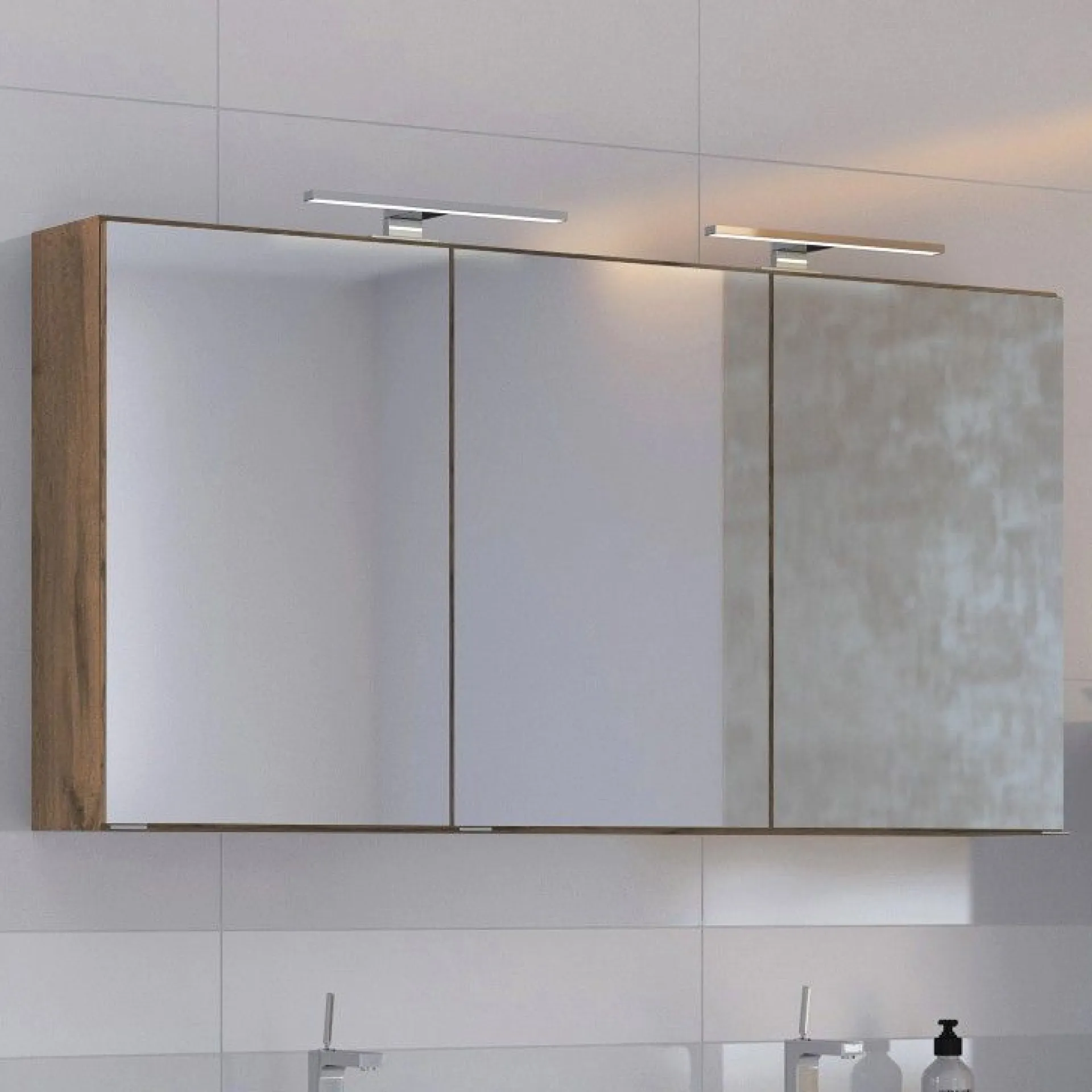 Held Badkombination Luna 2-teilig 120cm - Eiche/grau
