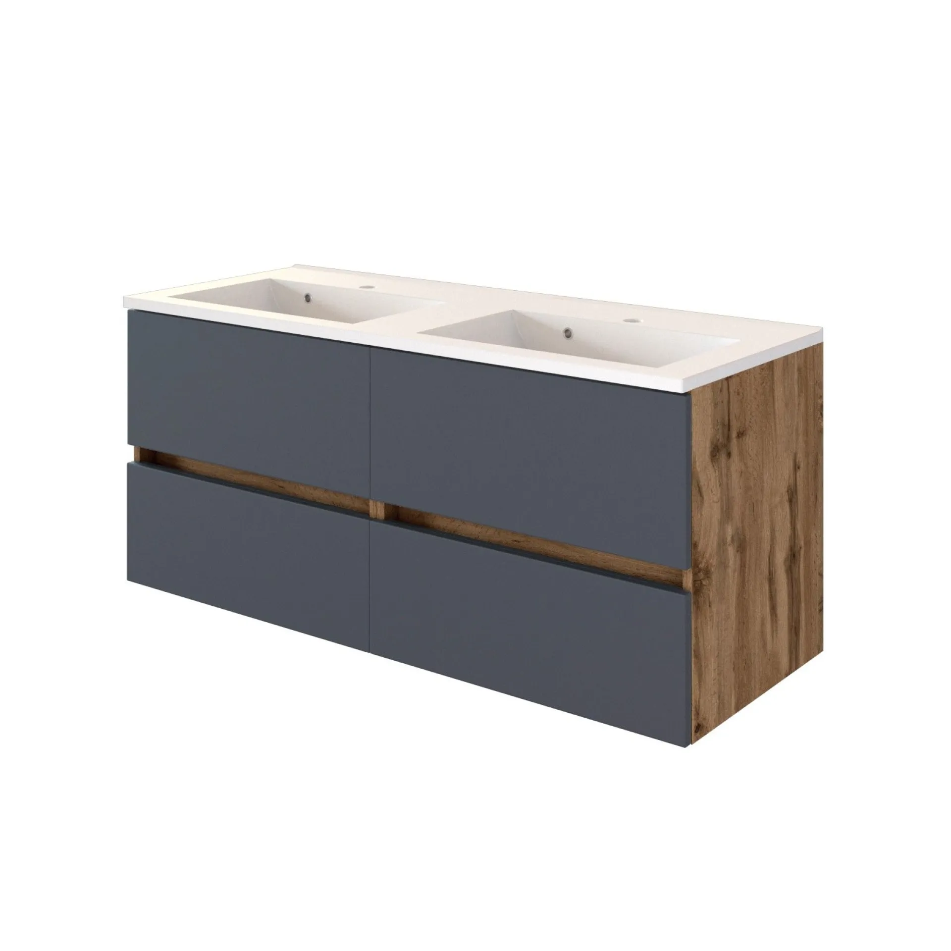 Held Badkombination Luna 2-teilig 120cm - Eiche/grau