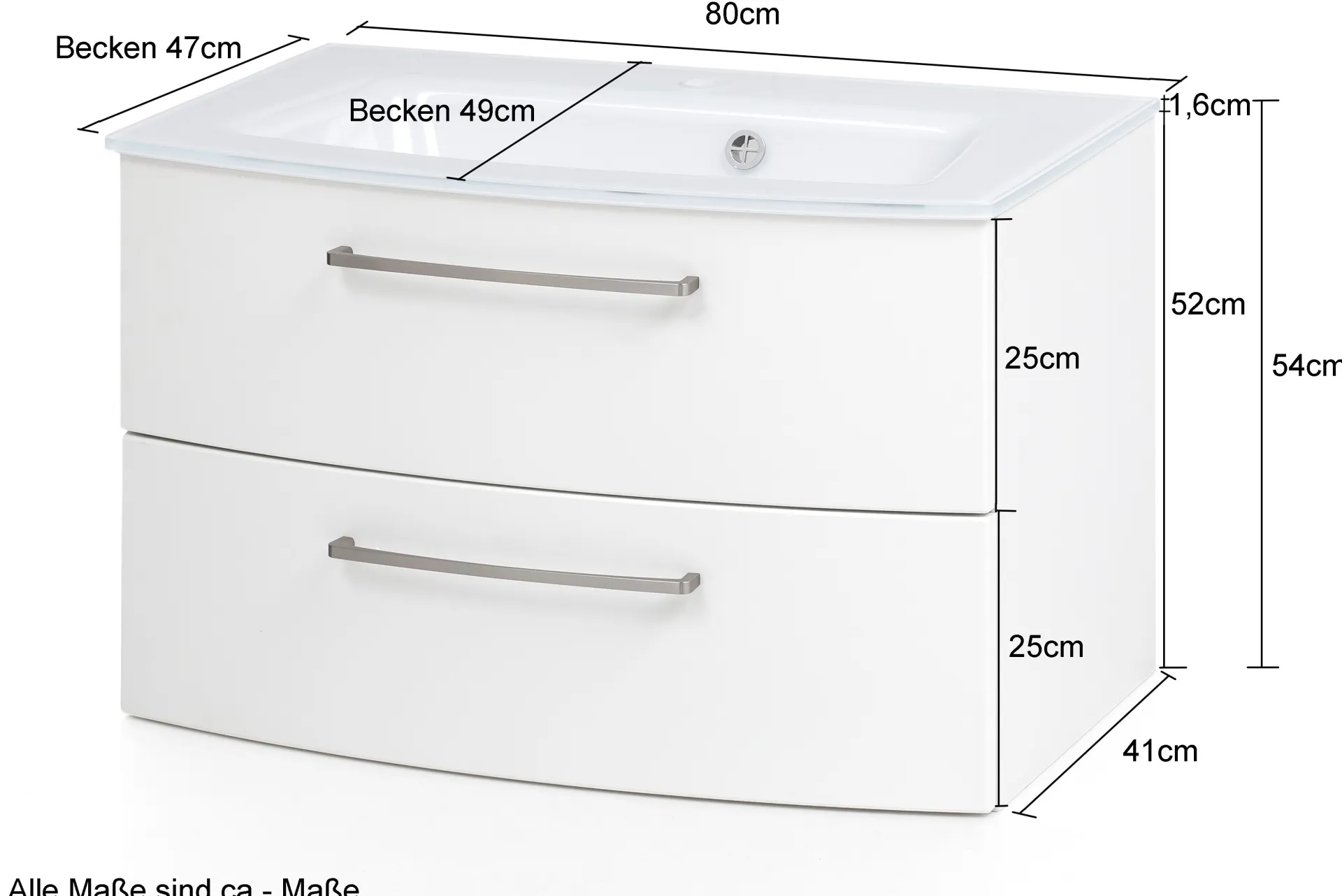 Held Badkombination Stivan 3-teilig mit grauem Waschbecken - Beton