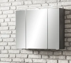 Held Badkombination Stivan 3-teilig mit grauem Waschbecken - Beton