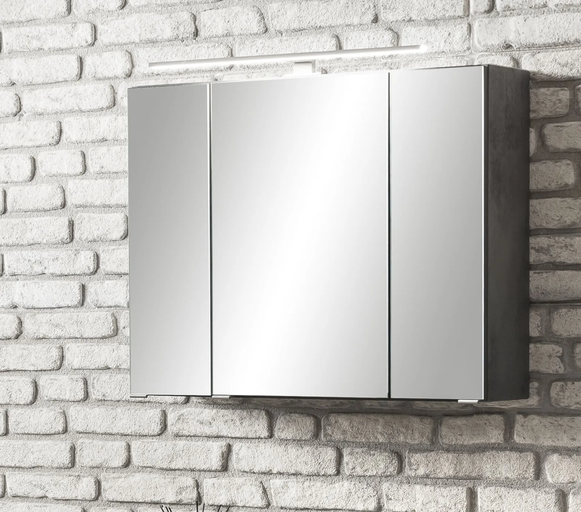 Held Badkombination Stivan 3-teilig mit grauem Waschbecken - Beton